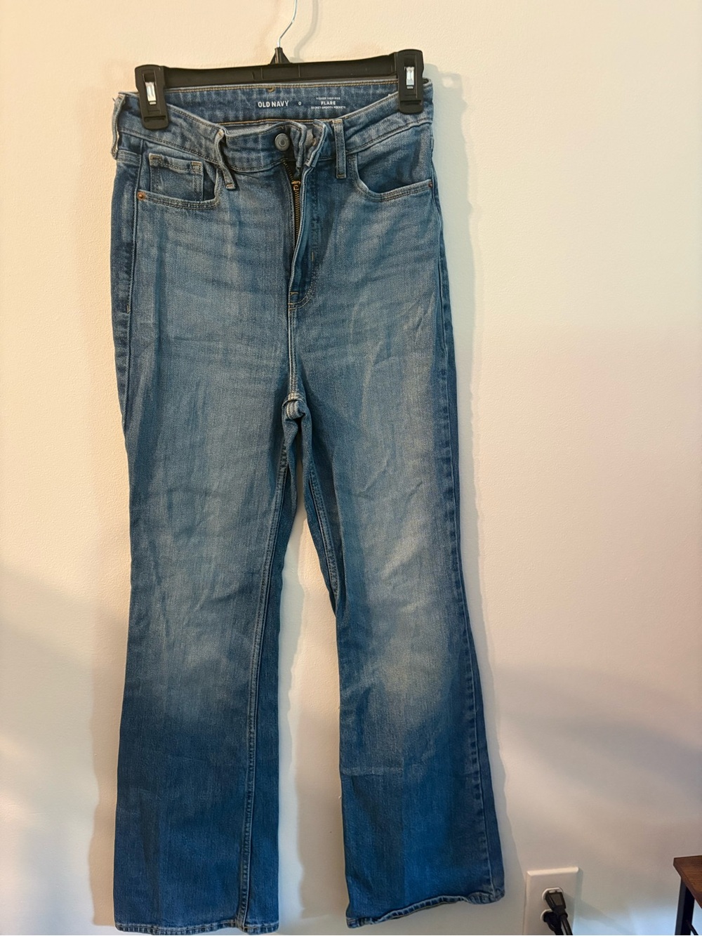 Old Navy Size 0 Higher High-Rise Flare Jeans Medium Wash Secret Smooth